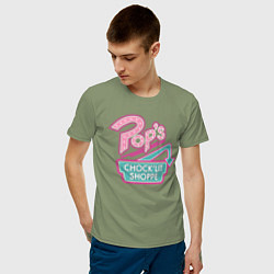 Футболка хлопковая мужская POPS, цвет: авокадо — фото 2