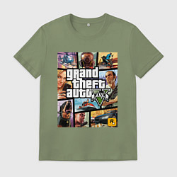 Футболка хлопковая мужская GTA5, цвет: авокадо