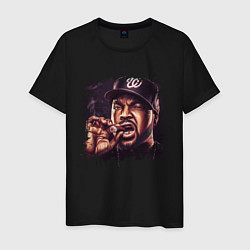 Футболка хлопковая мужская Ice Cube, цвет: черный