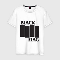 Футболка хлопковая мужская Black Flag, цвет: белый