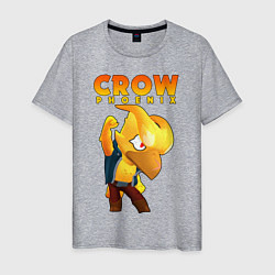 Футболка хлопковая мужская BRAWL STARS CROW PHOENIX, цвет: меланж