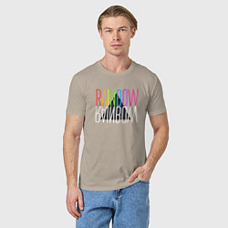 Футболка хлопковая мужская Rainbow, цвет: миндальный — фото 2