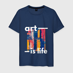 Футболка хлопковая мужская Art is life, цвет: тёмно-синий