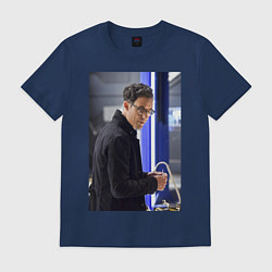 Футболка хлопковая мужская Harrison Wells, цвет: тёмно-синий