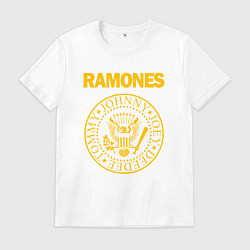 Футболка хлопковая мужская RAMONES, цвет: белый