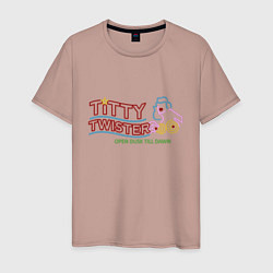 Футболка хлопковая мужская Titty Twister, цвет: пыльно-розовый