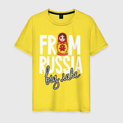Футболка хлопковая мужская Из России с любовью, цвет: желтый