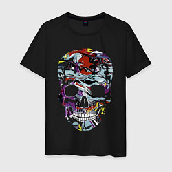 Футболка хлопковая мужская Skull 2055, цвет: черный