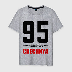 Футболка хлопковая мужская 95 Chechnya, цвет: меланж
