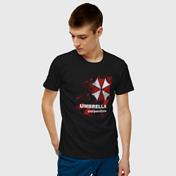 Футболка хлопковая мужская Umbrella цвета черный — фото 2
