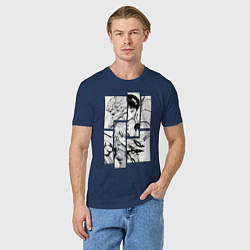 Футболка хлопковая мужская Аска и Синдзи, Евангелион, цвет: тёмно-синий — фото 2
