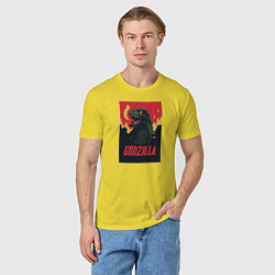 Футболка хлопковая мужская Godzilla, цвет: желтый — фото 2
