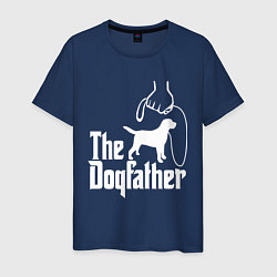 Футболка хлопковая мужская The Dogfather - пародия, цвет: тёмно-синий