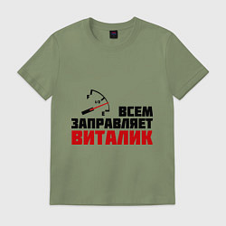 Футболка хлопковая мужская Заправляет Виталик, цвет: авокадо