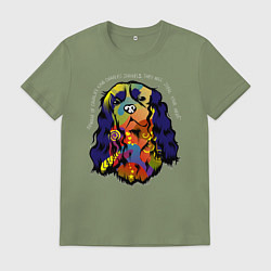 Мужская футболка Берегись кавалер кинг спаниеля