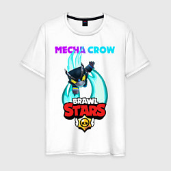 Футболка хлопковая мужская BRAWL STARS MECHA CROW, цвет: белый