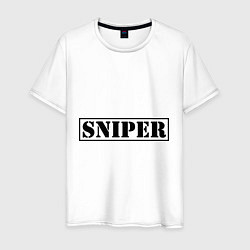 Футболка хлопковая мужская Sniper, цвет: белый