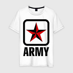 Футболка хлопковая мужская Army Star, цвет: белый