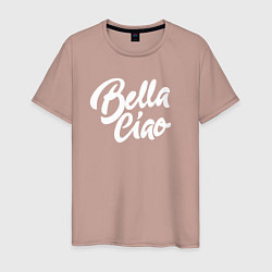 Футболка хлопковая мужская Bella Ciao, цвет: пыльно-розовый