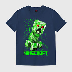 Футболка хлопковая мужская MINECRAFT CREEPER, цвет: тёмно-синий