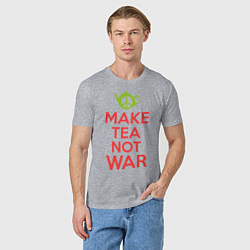 Футболка хлопковая мужская Make tea not war, цвет: меланж — фото 2