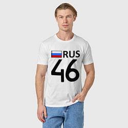 Футболка хлопковая мужская RUS 46, цвет: белый — фото 2