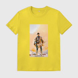 Футболка хлопковая мужская Ковбой, цвет: желтый