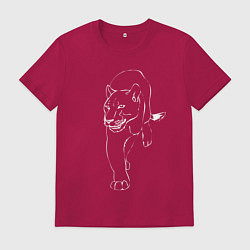 Футболка хлопковая мужская Пантера, цвет: маджента