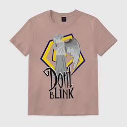 Футболка хлопковая мужская Don't blink, цвет: пыльно-розовый