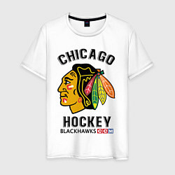 Футболка хлопковая мужская CHICAGO BLACKHAWKS NHL, цвет: белый