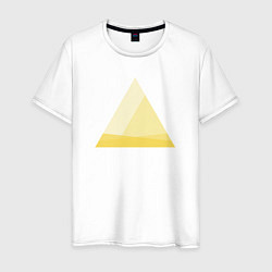 Футболка хлопковая мужская Градиентный треугольник 5, цвет: белый