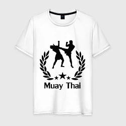 Футболка хлопковая мужская Muay Thai: High Kick, цвет: белый