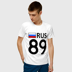Футболка хлопковая мужская RUS 89 цвета белый — фото 2