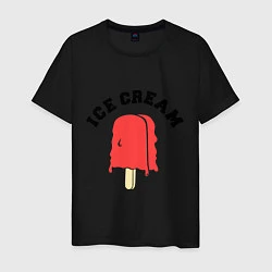 Футболка хлопковая мужская Liquid Ice Cream, цвет: черный
