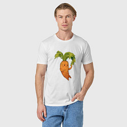 Футболка хлопковая мужская Милая морковка, цвет: белый — фото 2