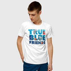 Футболка хлопковая мужская True Blue Friends цвета белый — фото 2