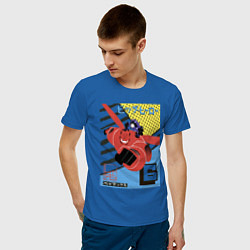 Футболка хлопковая мужская Бэймакс Город Героев 6 цвета синий — фото 2