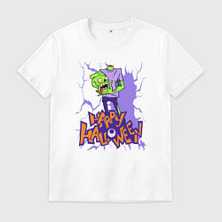 Футболка хлопковая мужская Хеллоуин, цвет: белый