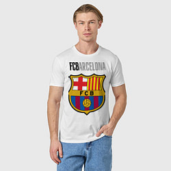 Футболка хлопковая мужская Barcelona FC, цвет: белый — фото 2