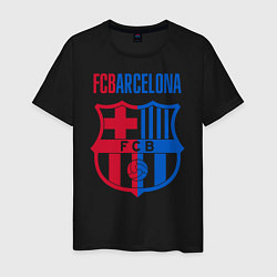 Футболка хлопковая мужская Barcelona FC, цвет: черный