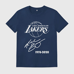 Футболка хлопковая мужская КОБИ БРАЙАНТ АВТОГРАФ, цвет: тёмно-синий
