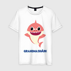 Футболка хлопковая мужская Baby Shark Grandma, цвет: белый