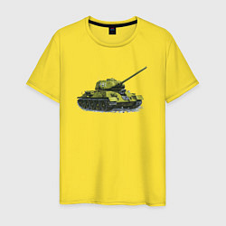 Футболка хлопковая мужская Т-34, цвет: желтый