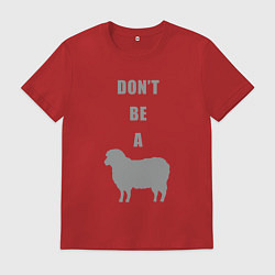Футболка хлопковая мужская Не будь овцой, цвет: красный
