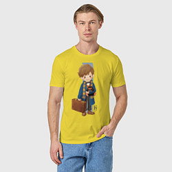 Футболка хлопковая мужская Newt Scamander, цвет: желтый — фото 2