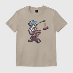 Футболка хлопковая мужская Рак и Кун, цвет: миндальный