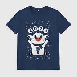 Футболка хлопковая мужская Бычок, цвет: тёмно-синий