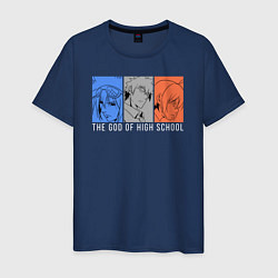 Футболка хлопковая мужская Anime The God of High School, цвет: тёмно-синий