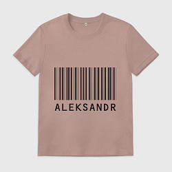 Футболка хлопковая мужская Александр (штрихкод), цвет: пыльно-розовый