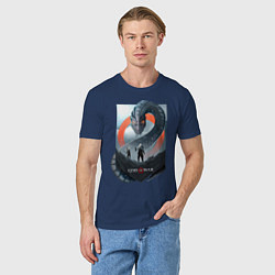 Футболка хлопковая мужская Кратос и Атрей, цвет: тёмно-синий — фото 2